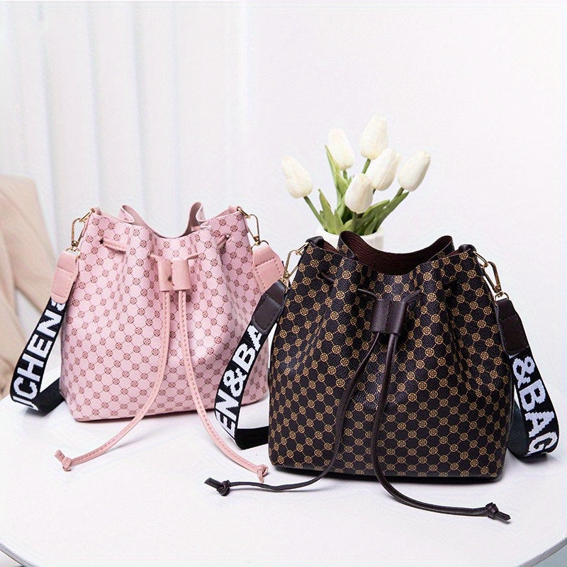 Printed Bucket Bag - Men's Large-capacity Messenger Shoulder Bag