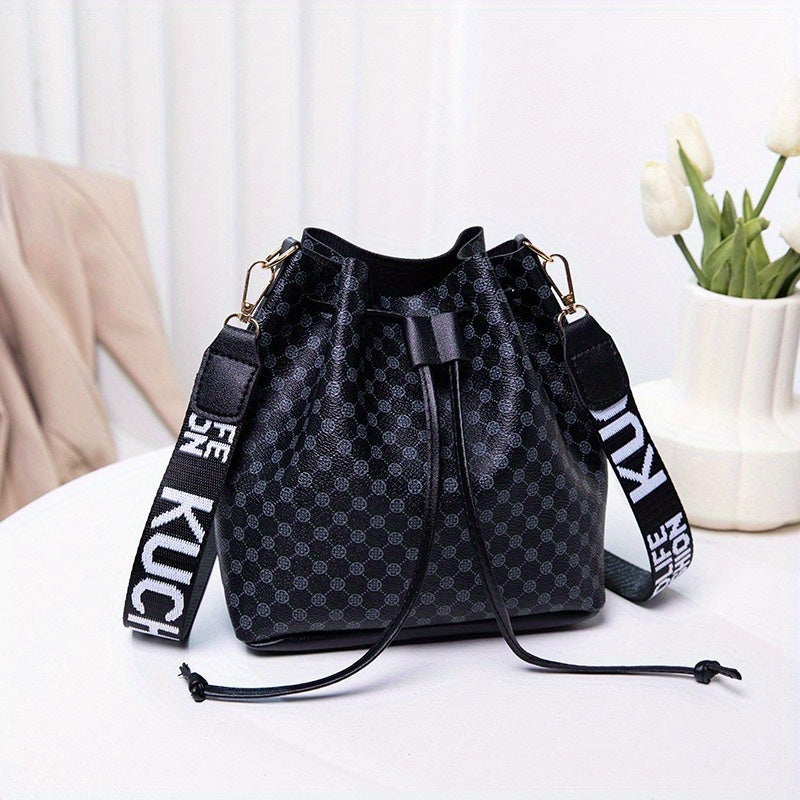 Printed Bucket Bag - Men's Large-capacity Messenger Shoulder Bag