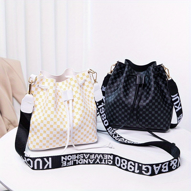 Printed Bucket Bag - Men's Large-capacity Messenger Shoulder Bag