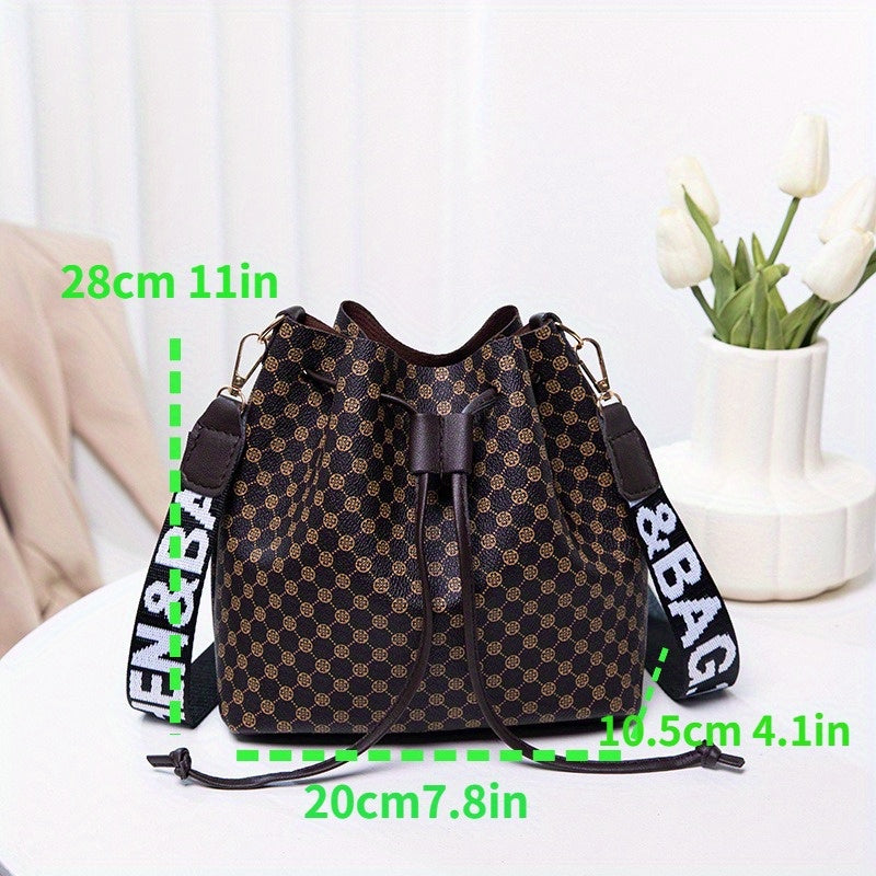 Printed Bucket Bag - Men's Large-capacity Messenger Shoulder Bag